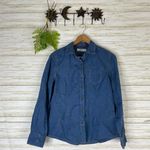 Natural Reflections  Blue Mineral Wash Paisley Embroidery Snap Button Shirt Photo 2