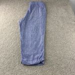 Jones New York Jones New York Signature Linen Blend Cropped Pants Womens 2X Blue Drawstring Photo 6