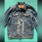 Levi's Levi’s Blue Denim Trucker Acid Wash Jacket‎ Button Up distressed Sz Medium Photo 1