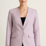 EXPRESS  Y2K Women’s linen blend Blazer pink purple office business New Sz 10 Photo 0