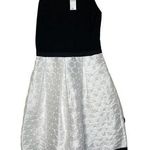 Carmen Marc Valvo  Colorblock Fit & Flare Dress White Polka Dot Skirt Women 6 NWT Photo 0