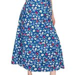 Vintage 90’s Euro Sport Blue Floral Midi Cottage Wrap Skirt Photo 0