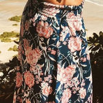 Cabane Saint Barth‎ Maxi Skirt Women's XS Navy Pink Floral Silk Blend Beach Blue Photo 0