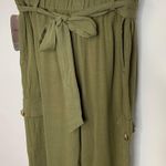 Love Riche  Army GreenLinen  Pants PaperBag Waist Sz Large Photo 3