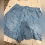 Knox Rose 100% Rayon Chambray Blue Pleated Waist Tie Chino Shorts Women XL Photo 7