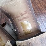 Anthropologie Gee WaWa • Anthro Bess Sandals block heel cream distressed leather double buckle Photo 10