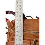 Convertible Backpack Shoulder Bag Brown Faux Leather Colorful Strap Travel Photo 2