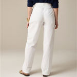 J.Crew Tall Pleated Button Front Pant Chino White High Rise Straight US 8 NWT Photo 2