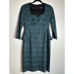 Nanette Lepore  Blue Tweed Business Casual Suit Dress Size 6 Photo 1