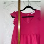Discount Divas Boutique Pink Ruffle Sleeve Women’s Dress Small Midi Stretch Photo 1