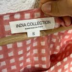 Emerson Fry Laurent Women's Blouse Pink Gingham Organic Cotton Peasant Top Small Photo 3