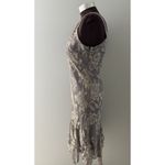 Jessica Howard Y2K Lace Midi Dress Sz 6 Gray Gold Metallic Whimsigoth Fairy Grunge Babydoll * Photo 2