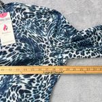 Berydress Blue White Animal Print Wrap Dress Sz Large 3/4‎ Sleeve Women's Midi Photo 5