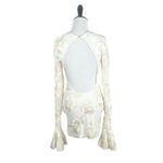 Rotate Birger Christensen Dress Rosita White Mesh Floral Back Cutout Mini US 12 Photo 9