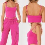 Gilly Hicks NWOT  micro corset pink tie top holster m Photo 1