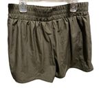 None Olive green rayon running shorts with pockets Photo 1