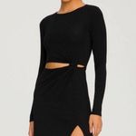 Good American NWT  Black Gathered Waist Cut Out Midi Dress - Size 3 (Large) Photo 7