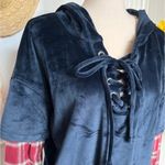 Velvety Soft Blue Hoodie With Photo 3