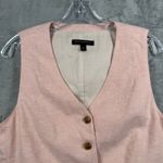 Banana Republic  Vest Shorts Set Linen Blend 12 Orange Herringbone Summer Luxe Photo 3