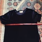 SWAT Velvet Blue Shift Dress with Blue Floral Beaded Embroidery Vintage 90s Size 18 Photo 13