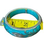 ANDREW HAMILTON CRAWFORD 925 Silver Teal Cuff Botanical Vine Modernist Bracelet Green Photo 6