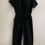 Universal Threads UNIVERSAL THREAD Short Sleeve Linen Boilersuit Jumpsuit in Black Size 2 NWT Photo 1