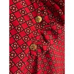 Mud Pie  Red Geometric Print Ruffle Neck Tunic Top – Size Small Photo 6