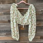 NWT For Love & Lemons Tanya Floral Long Sleeve Crop Top Size Small Photo 5