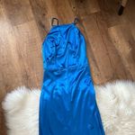 Lulus LULU’S Utterly Unforgettable Royal Blue Satin Sleeveless Mxi Dress Photo 5