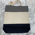 Kayla Tote Bag Gray Cream Black Script Graphic 14 x 16" Photo 1