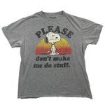 Peanuts Snoopy “Please Don’t Make Me Do Stuff” Distressed Graphic Tee Size Large Photo 0