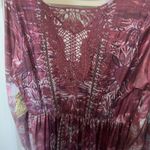 One World  Printed V-Neck Maxi Dress berry color L(P2P 22-25”) NWT Photo 7