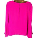 Vince Camuto  Bell Sleeve Blouse Crepe Flowy Workwear Magenta M Photo 2