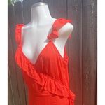 Madewell Ruffle Faux Wrap Maxi Dress 10Red Tassel Flirty Retro 70s Boho Romantic Photo 3
