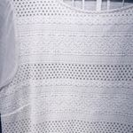 J.Jill  Womens Tunic Blouse Size XL‎ White Crochet Fully Lined Soft Coastal Boho Photo 4