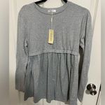 Ekouaer Grey Soft Babydoll Long Sleeved Top Photo 0