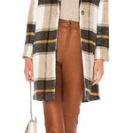 CUPCAKES & CASHMERE Women’s Cher Neutral Plaid Check Overcoat Small Tan Photo 0