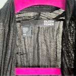 Eileen Fisher Black Crinkled Open Cardigan XS β Dramatic & Iconic Photo 3