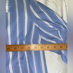J.Jill Blue Striped Women's Oversized Collared Tunic Button Top Medium Cotton Photo 3