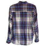 Gap  Soft Twill Green &‎ Purple White Check Lavender Plaid Flannel Top S Photo 7
