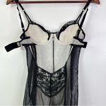 Victoria's Secret Lace & Mesh Bustier Black White Size 34B Photo 7