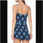 Club Monaco NWOT Blue Saxona Geo Print Wrap Front Romper Sz Large Photo 4