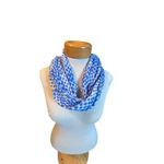 Blue Polka Dot Fringed Scarf Photo 1
