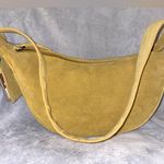 Made In India NWT Mustard Yellow Genuine Leather Suede Crescent Shoulder Bag Photo 3