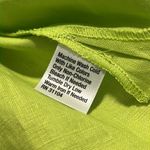 kim rogers  large women’s ondina lime green 100% linen button down 3/4 sleeve Photo 6