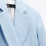 ZARA Blazer Jacket Linen Blend Casual Classic Photo 7