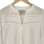 Loft Womens 100% Cotton Button-Up Chiffon Shirt Blouse Cream Size Small Photo 1