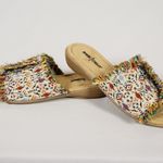 Minnetonka SAMARA Frayed Fabric Slide Sandal Cream Tribal Aztec Size 9 M NIB!! Photo 0