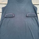 American Vintage Black w/ Purple Accents Vintage 90s Sports Tank Dress w/ Faux Pockets Photo 2