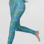 Tutu Blue Watercolor Swim Leggings Size Large Photo 0